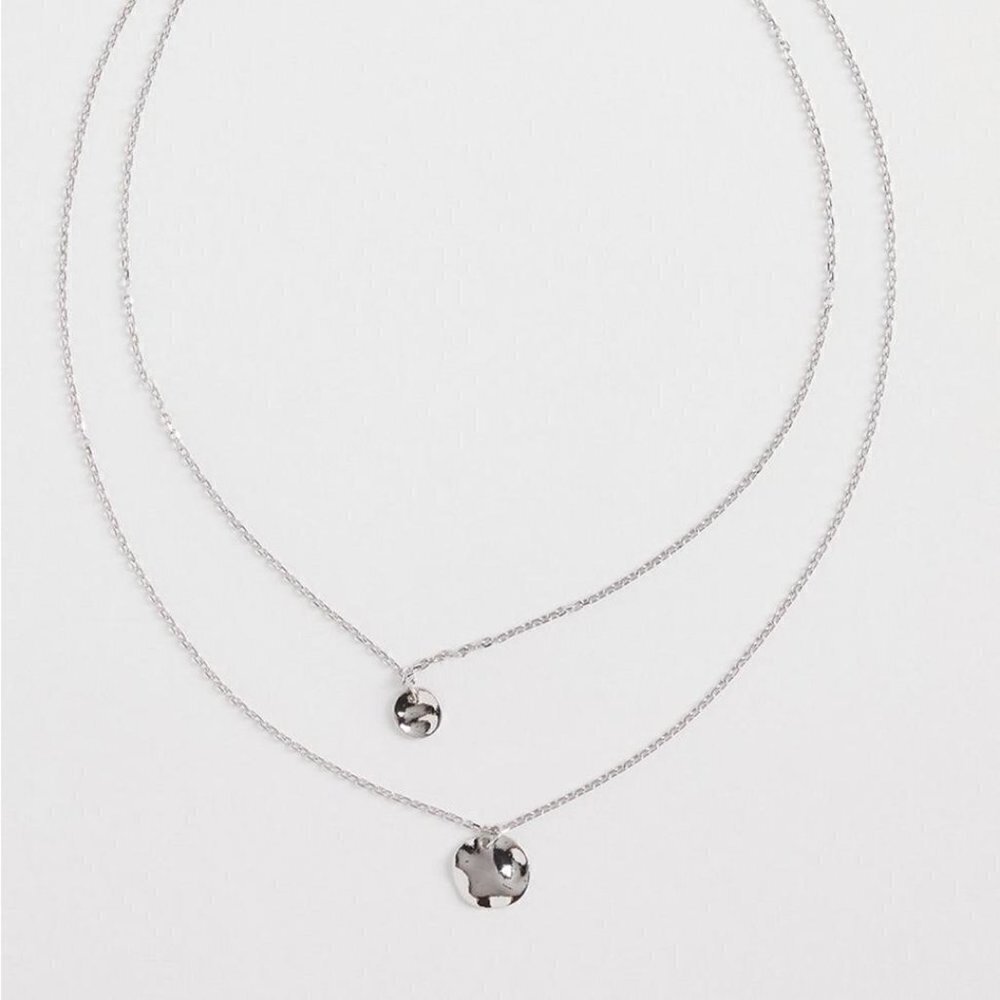 Torrid - Silver Hammered Disc Layered Necklace​​​​​​​​​​​